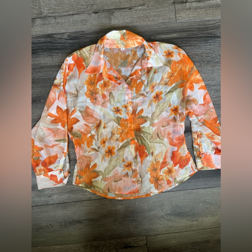 Sheer Flower Blouse